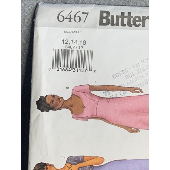 Butterick Misses Dress Sewing Pattern sz 12-16 6467 - uncut - Picture 4 of 5